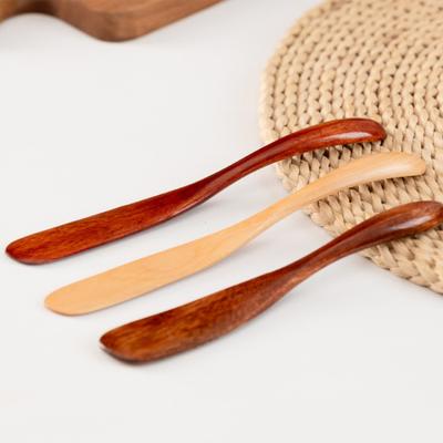 Butter Knife Solid Wood Curved Handle Butter Jam Mix Fillings Scrape Batter Butter Spreader Kitchen Tool