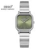Klein Groen Horloge Mode Roestvrij Staal Klein Vierkant Horloge Quartz Horloge Dames