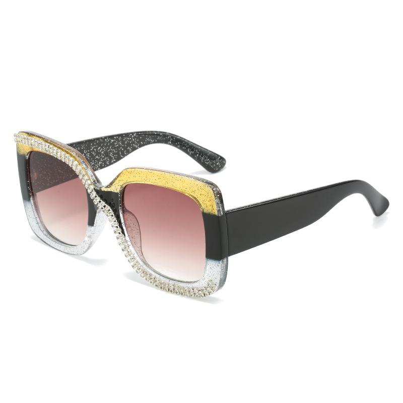 

Солнцезащитные очки в квадратной оправе с бриллиантовой инкрустацией 2020: Трендовый ручной работы европейский и американский стиль In Stock