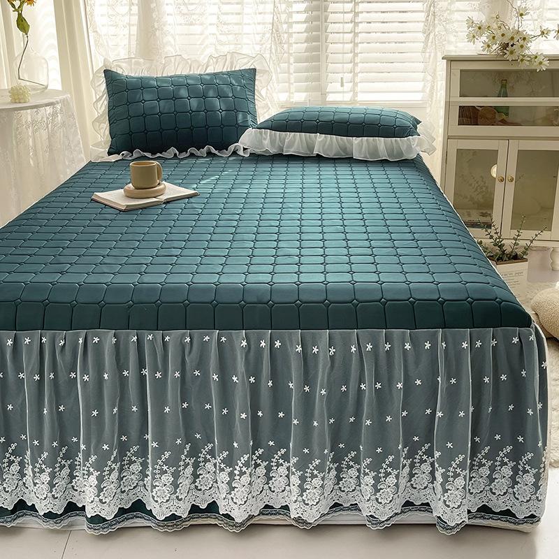 Sengeskjørt Latex tredelt sett med sommersovematte Klimaanlegg Mykt sete Sammenleggbar viskosefibermatte