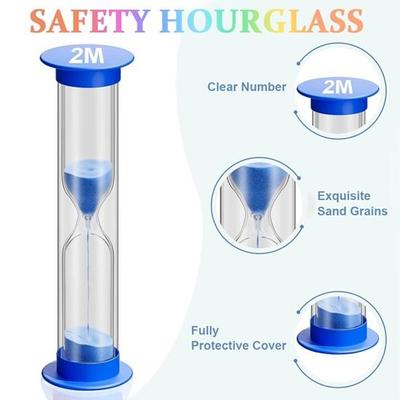 Set of 6 Small Hourglasses, Sand Clock, Sandglass, Timer for 30 Sec, 1 Min, 2 Min, 3 Min, 5 Min, 10 Min