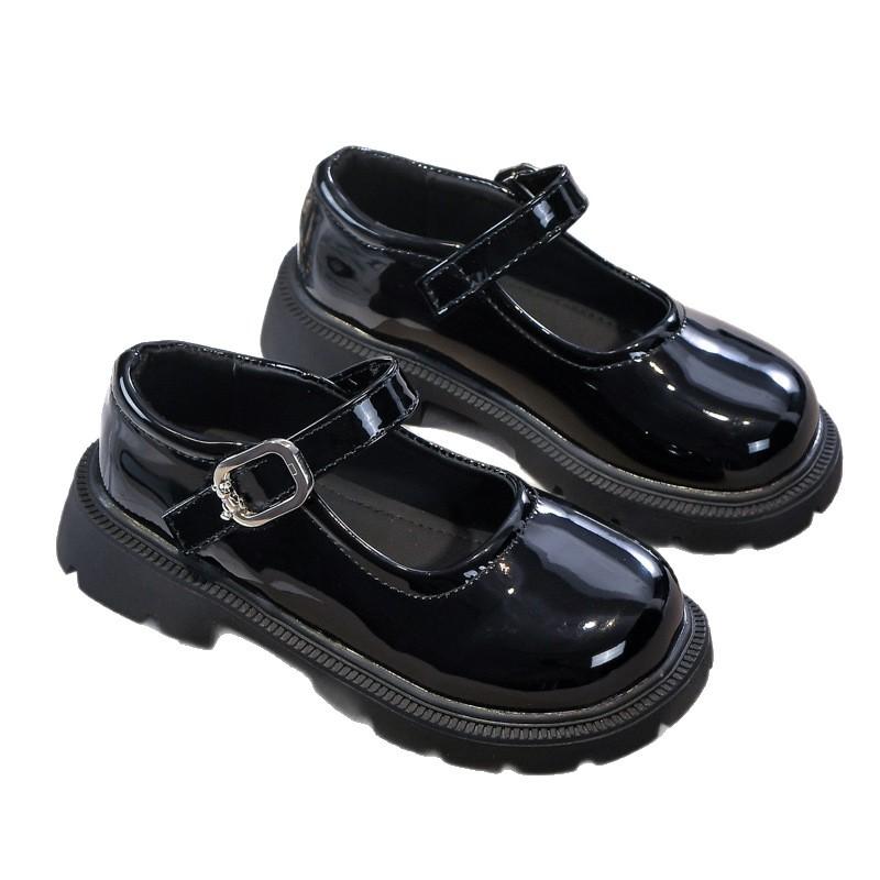 Girls' Leather Shoes British Style Princess Shoes 2025 Spring and Autumn New Black Soft-soled Children's Performance Shoes Mary Jane Single Shoes