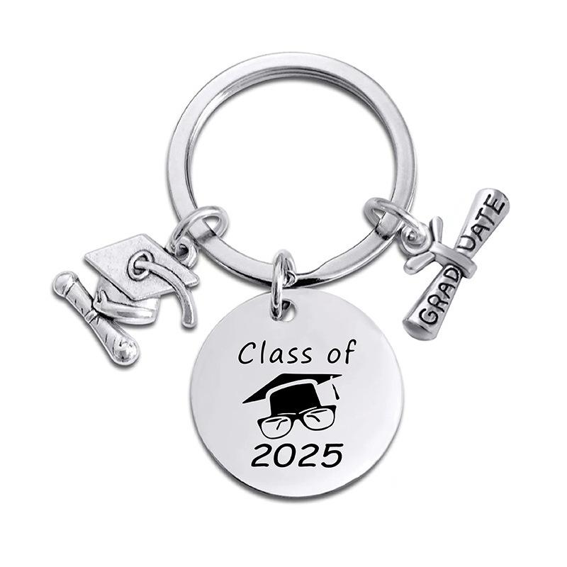 Llavero de Acero Inoxidable Graduación 2025: Regalo de Metal Grabado para Compañeros y Profesores