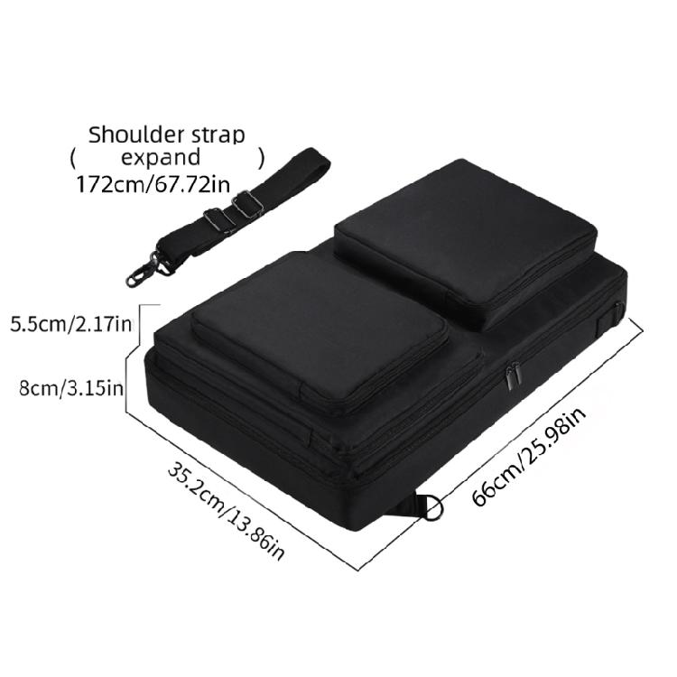 DJ Disc Player Controller Storage Bag Padded Compartment with Individual Pockets