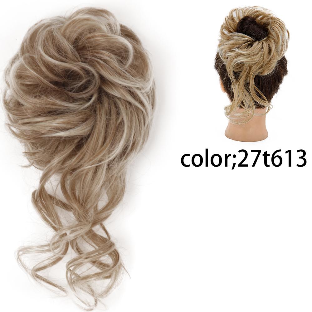 

MERISIHAIR Синтетические пучки для наращивания волос Небрежные вьющиеся эластичные резинки для волос Шиньоны Синтетические шиньонные пончики Прически для женщин