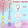 60Pcs Beadable Keychain Resealable Storage Bag and Appreciation Cards Set for Pendants Keychain Jewelry Making