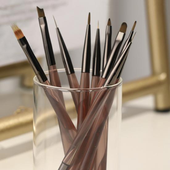 9Pcs/Set Nail Art Brushes Professional Multi-purpose Women Design Painting Brushes DIY Manicure Art Nail Extension Gel Builder Brush Pen