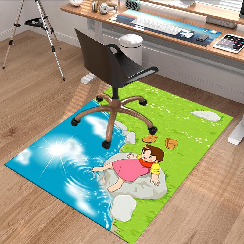Girl River Carpet For Playroom Bedroom Living Room Sofa Home Decorkids Game Area Rug Nonslip Floor Mat