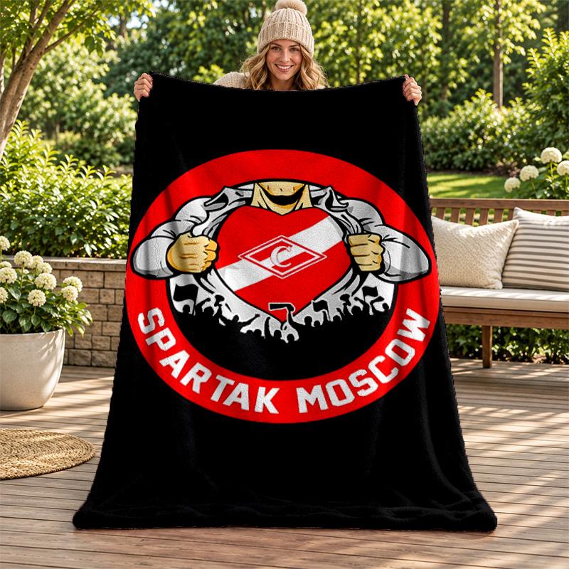 FC Spartak Moscow blanket Flannel Blanket Soft Cozy Plush Throw for Sofa Bed Lightweight Home Decoration Gifts for Christmas various holidays
