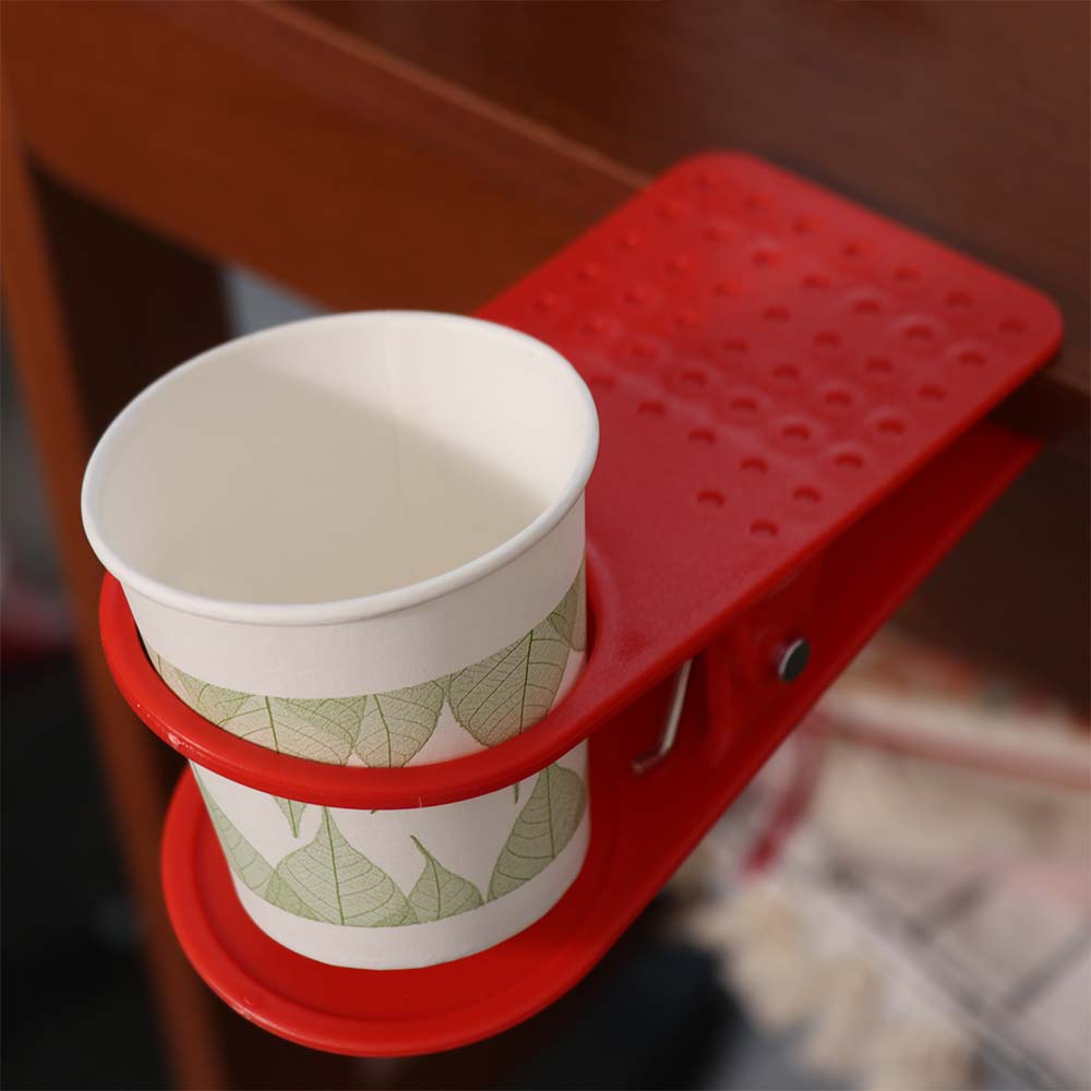 2Pcs Universal Clip on Table Cup Holder Creative Desktop Mug Rack Water Bottle Storage Tray  Home