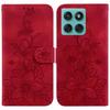 For Motorola Edge 60 5G/60 Fusion 5G Case Lily Flower Imprint Leather Phone Cover with Stand
