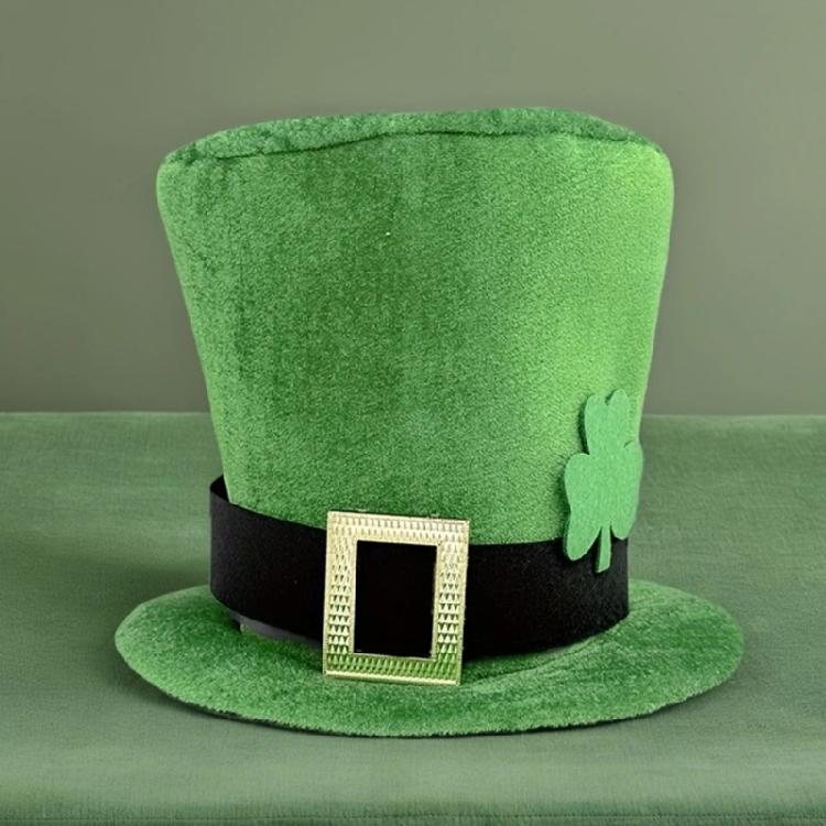 Green Homburg Leprechaun Fashion Top Hat Gifts for Boyfriend Hat Wide Brimmed Unisex Wear for Gatherings Photo Props