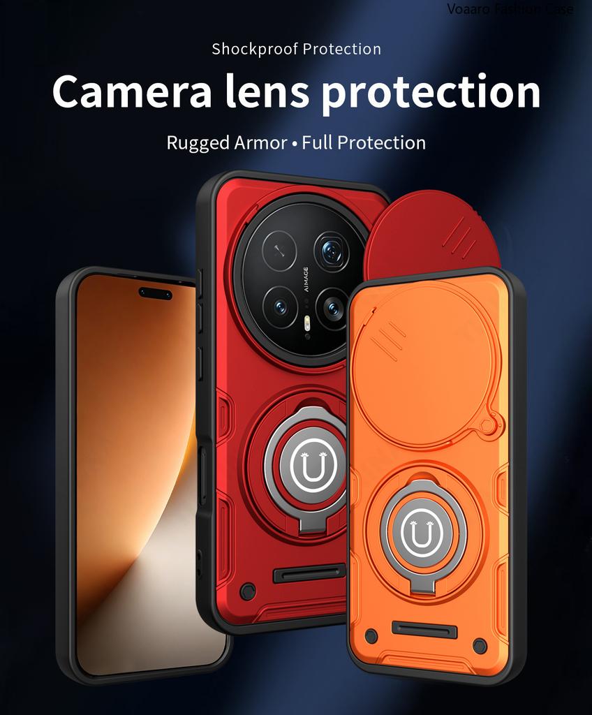 Slide Lens Camera Protection Funda for Honor Magic8 Pro Case Magnetic Rotate Ring Stand Cover for Honor Magic 8 Pro Armor Case
