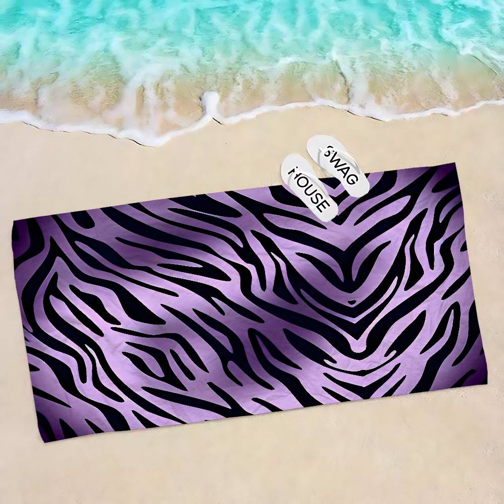 Black White Color Print Zebra Beach Towel Colorful Bath Towels for Girl Microfiber Quick Dry Sand Beach Yoga Spa Gym Pool