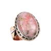 Natural Rhodochrosite Gemstone 925 Solid Sterling Silver TwoTone Ring S.5.5 K7b98