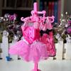 20 pcs Safe Plastic Bright Color Pink Hangers for Doll Dress Clothes Accessories