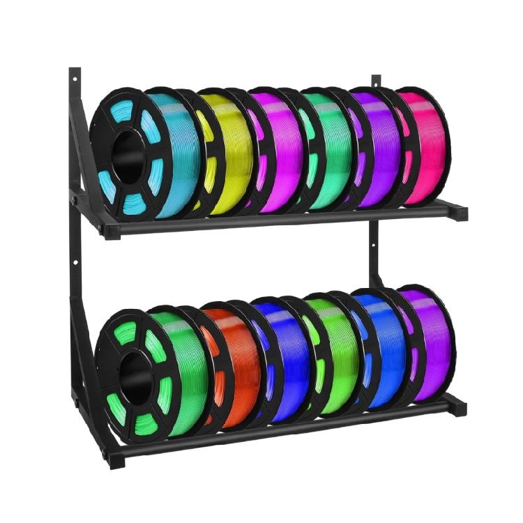 

2 Tiers Metal Wall Mounted Filament Storage Rack For 3D Printers Spool Holder for Home Offices Workshop 1
