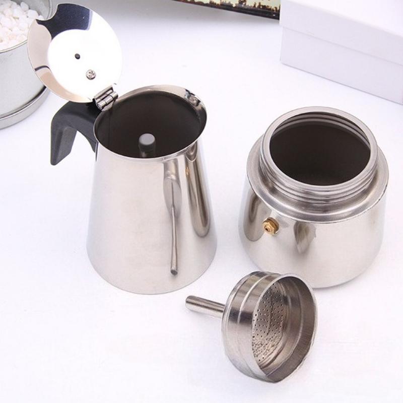 100ml-450m Stainless Steel Espresso Coffee Pots Stovetop Coffee Moka Pot Percolator Coffee Maker Pot Suitable for Home Office