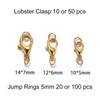 10-50Pcs Lobster Clasp Hooks 10/12/14mm Snap Hook Connector End Clasps Connectors For Jewelry Making DIY Bracelet Accessories
