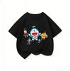 Fashion Children Crew Neck T Shirt Summer Kawaii Cartoon Print Cute Street Style Wear Doraemon Kids Clothes 314Y