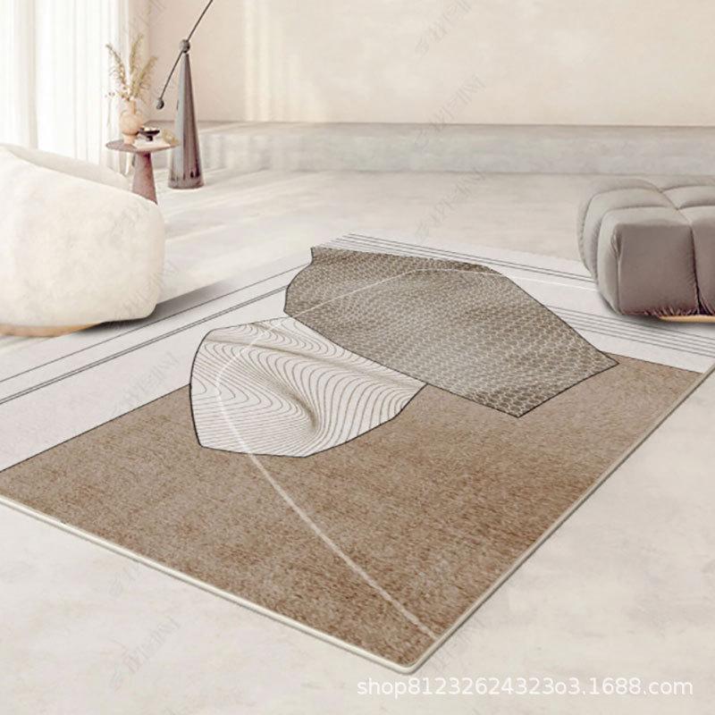 Nordic Style Modern Simple Living Room and Bedroom Carpet with Coffee Table Mat