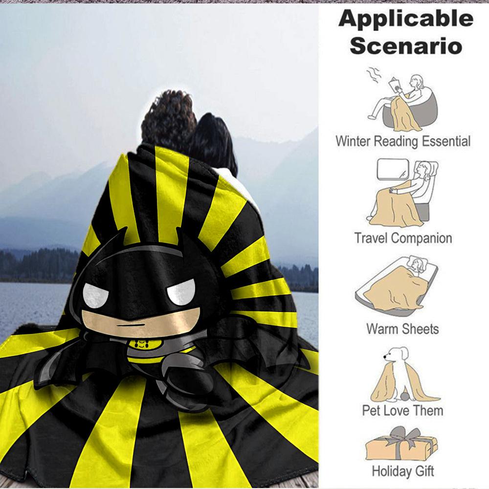 1pc Batman, Superhero Flannel Throw Blanket Soft, Warm & Cozy for Couch, Bed, Office, and Travel Versatile All Season Gift, Christmas present