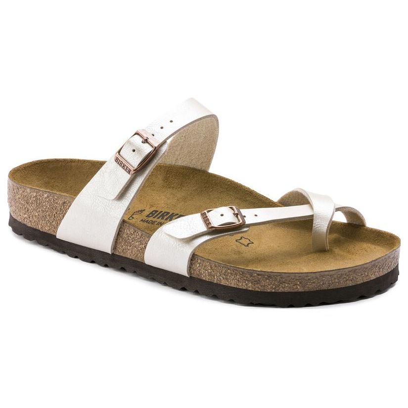 Birkenstock Soft Comfortable Flat Versatile Open-Toe Breathable Slide Sandals Women sandals Pearl-White 0071661