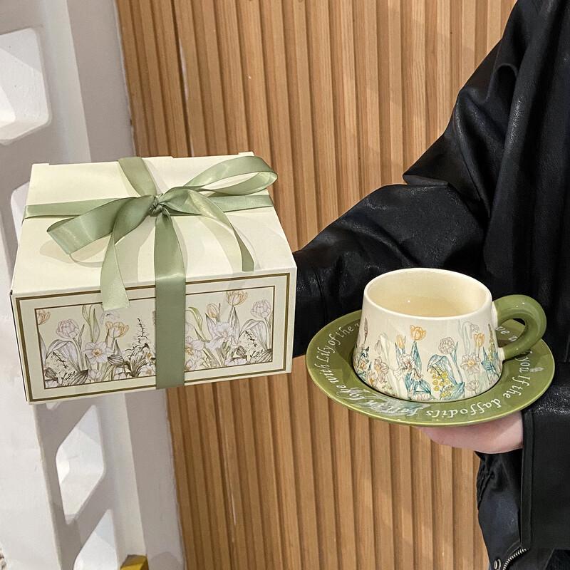 Ceramic Coffee Cup & Saucer Gift Set