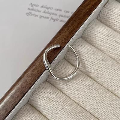 Cold Wind Irregular Liquid Ring Women's Glossy Solid Basic Design Simple Temperament Everyday Casual Hand Jewelry