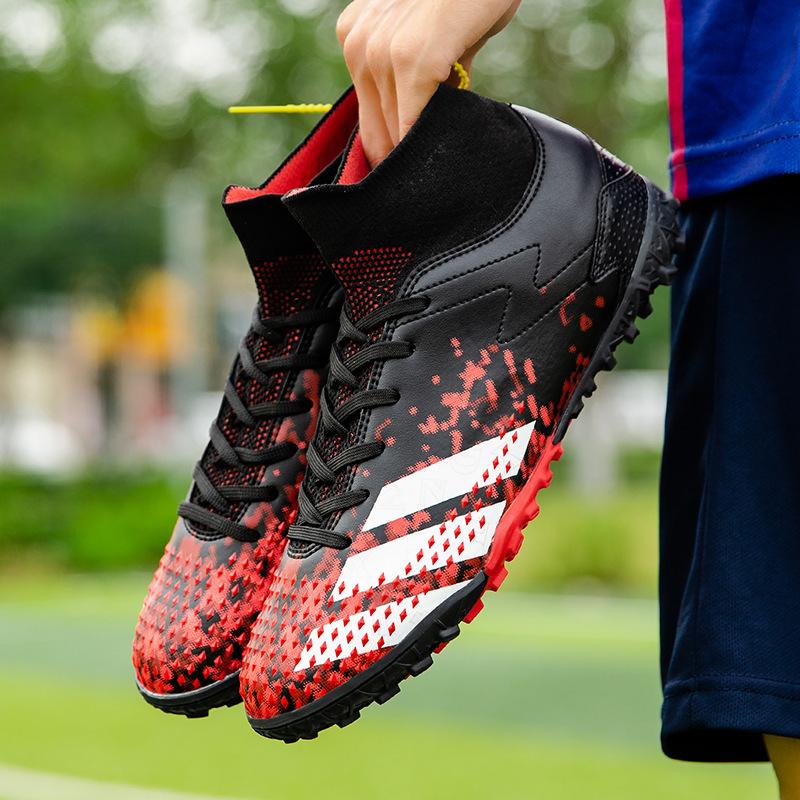 2025 new high-top mandarin duck football shoes men's broken nails children's girls AG long nails student training sports shoes