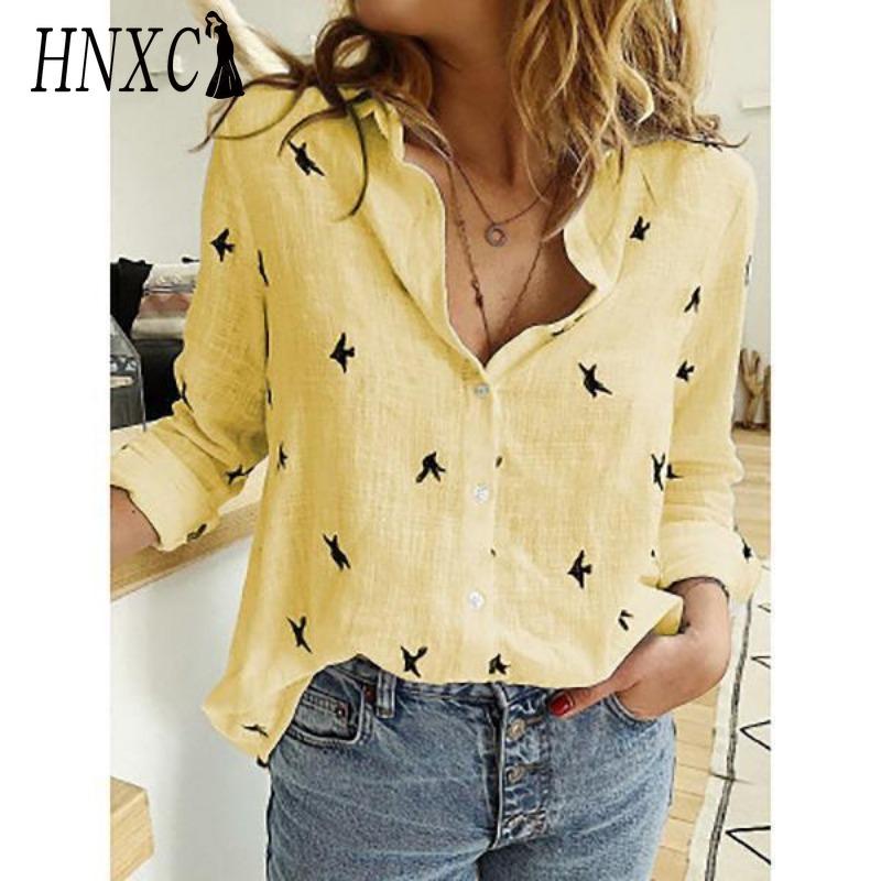 

HNXC Женская Мода Повседневные Весенне-Осенние Блузки и Рубашки с Длинным Рукавом и Воротником ПОЛО XXXXXL жёлтый