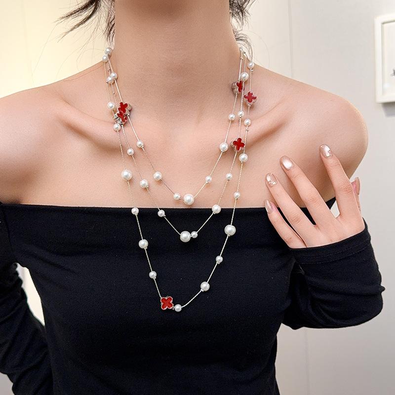 Fashion Multi-layer Sweater Chain Versatile High-grade Sense of Temperament Necklace Clothes Accessories Pendant Waist Chain
