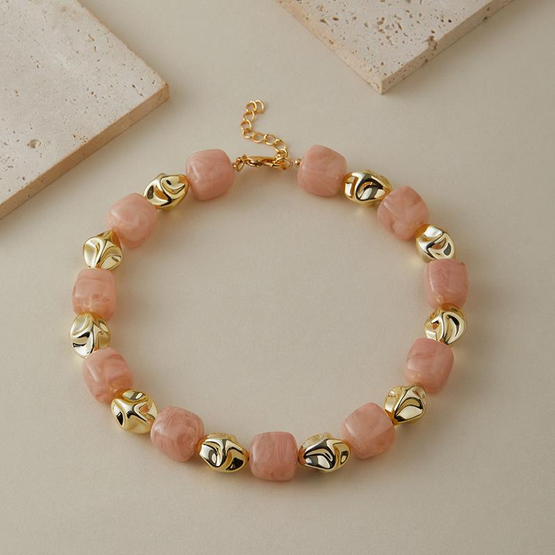 Colar Pulseira de Contas Irregulares em Acrílico para Mulheres Bangle Geométrico Bohemia Feito à Mão Acessórios de Joias para Casal