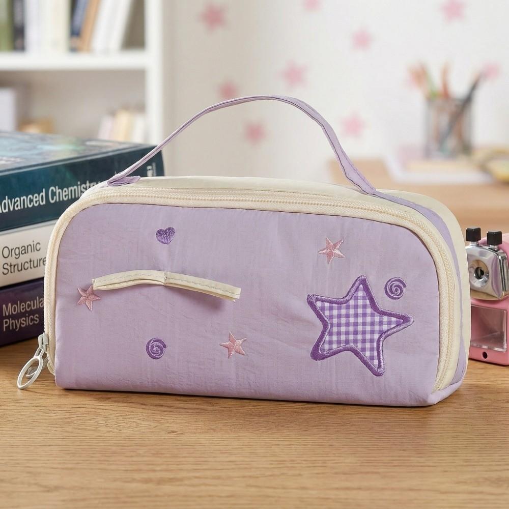 Desktop Storage Korean Style Pen Bag Bow Starfish Love Heart Cloth Stationery Bag  Office