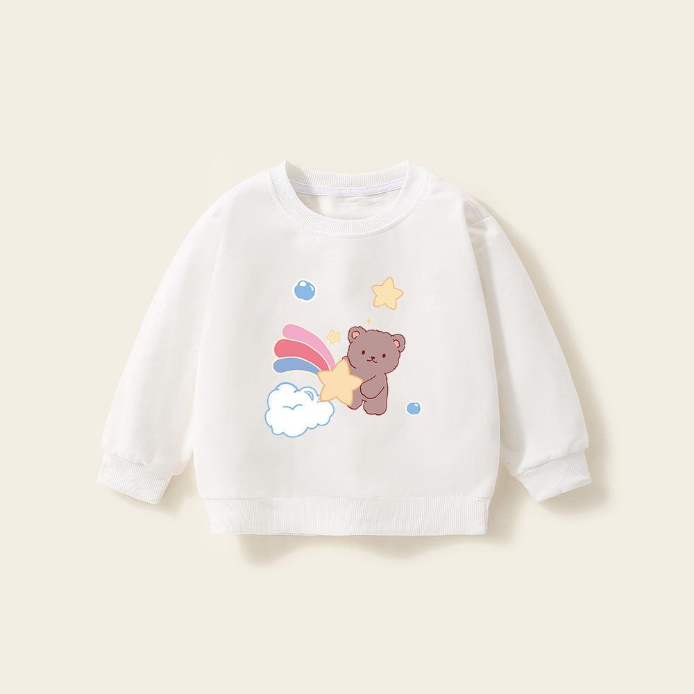 

Мультяшный свитшот для девочек - Весна/Осень 2024 | Повседневный топ с длинным рукавом для 1-летних | Модная детская одежда 120 cm