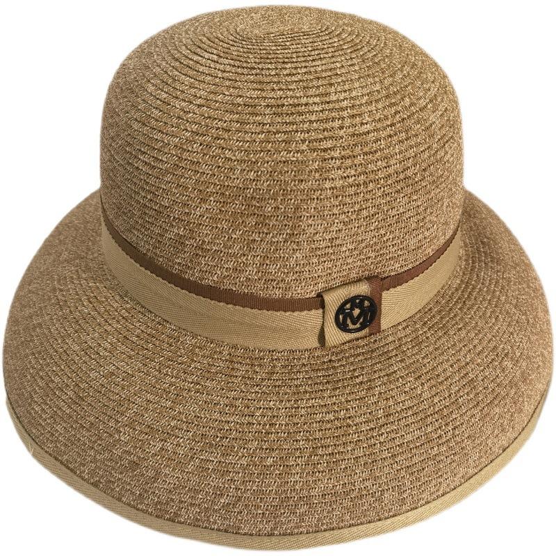 Temperament Big Brim Hepburn Straw Hat Women's Summer Shade Sunscreen Sun Hat Lamp Shade Holiday Seaside Beach Hat