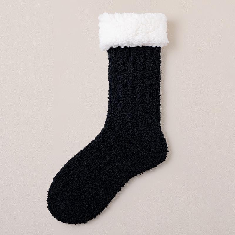 Coral Velvet Socks Women's Winter Plus Velvet Thick Warm Floor Socks Home Sleep Plush Autumn Winter Snow Moon Socks