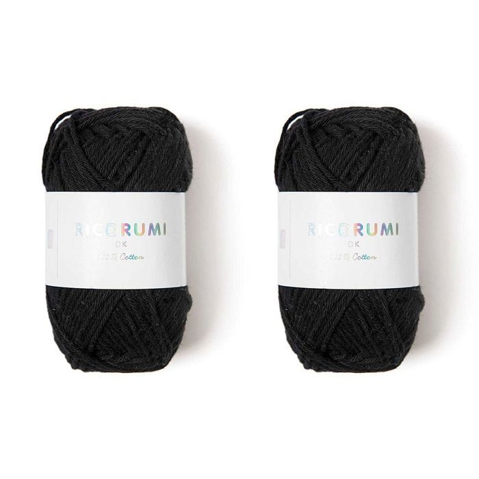 2 pelotes de coton 57,5 m - Noir