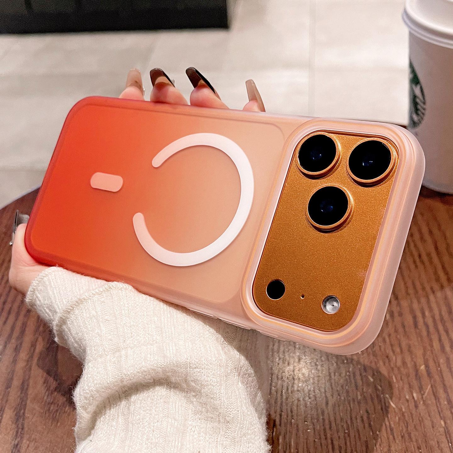 Macaron Gradient Frosted Magnetic iPhone 17 Case – Ultra-Thin, Drop-Proof, Hard PC Protection iPhone 14 Plus