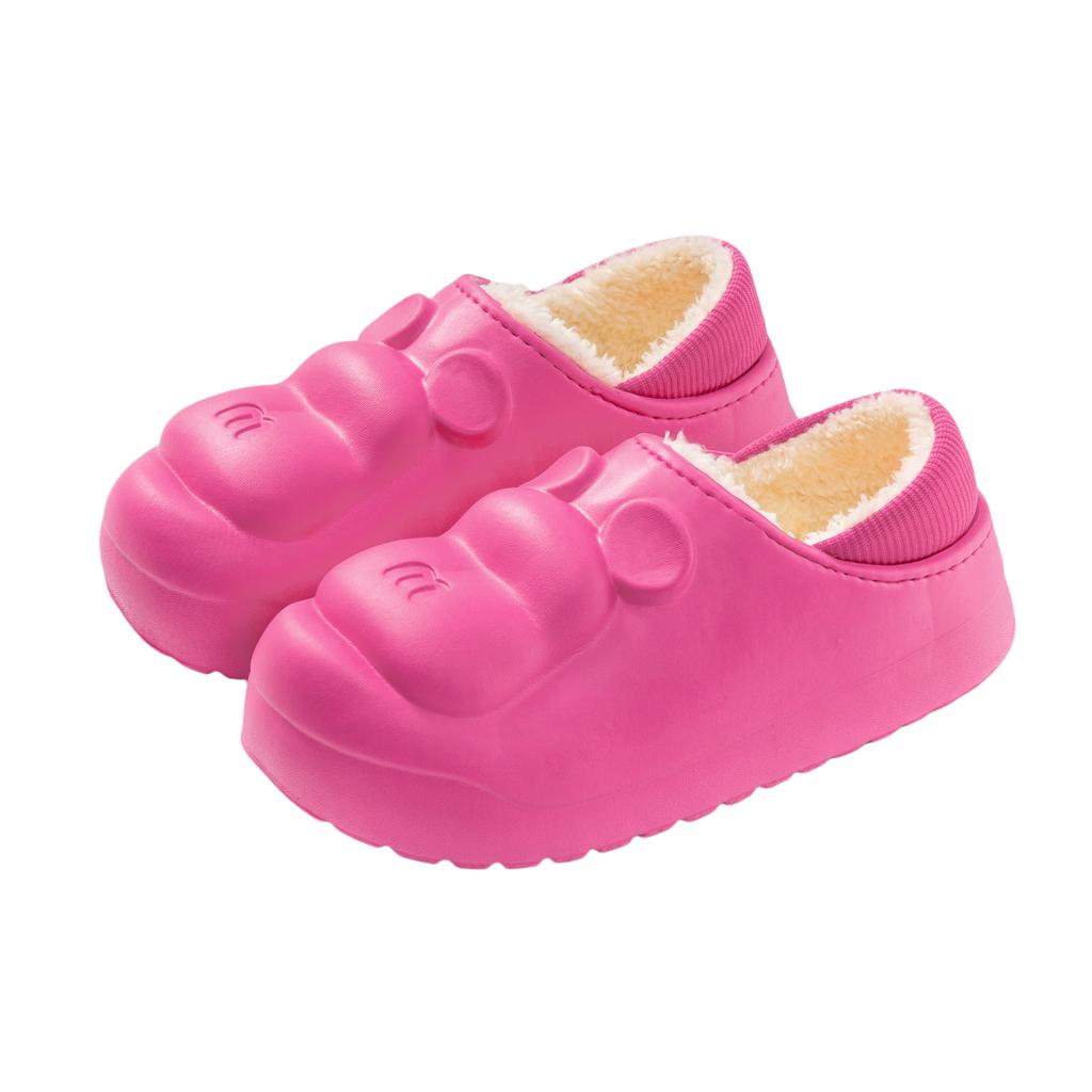 Cotton Slippers Autumn and Winter Outer Wear Bag and Indoor Home Thick Bottom Velvet Easy To Clean Couple Hair Slippers