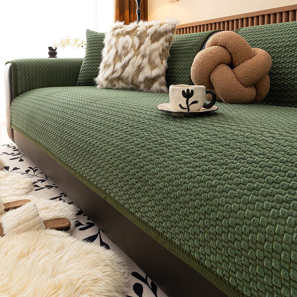 Luxury Premium Sofa Cushion Four Seasons Autumn and Winter Solid Color Corduroy Non-slip Seat Cushion Anti-cat Scratch Sofa Cover Full Cover Towel