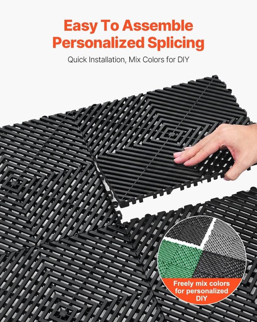 Drainage Mat Modular Floor Tile 12” X 12” Interlocking Drainage Cushion