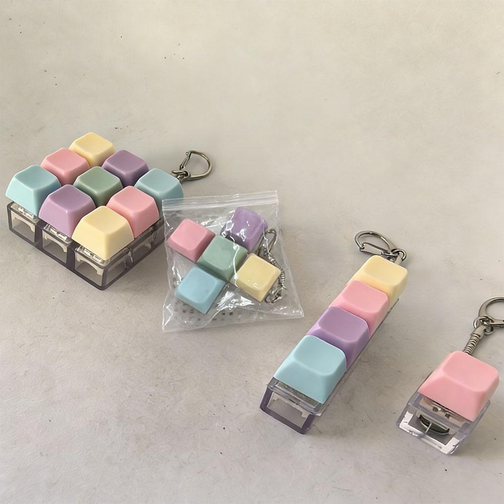 Fidget Decompression 1/4/5/9 Keyboard Key Toy Anti Stress Finger Keyboard Games For Adults Antistress Toys Boys Girls Keychain