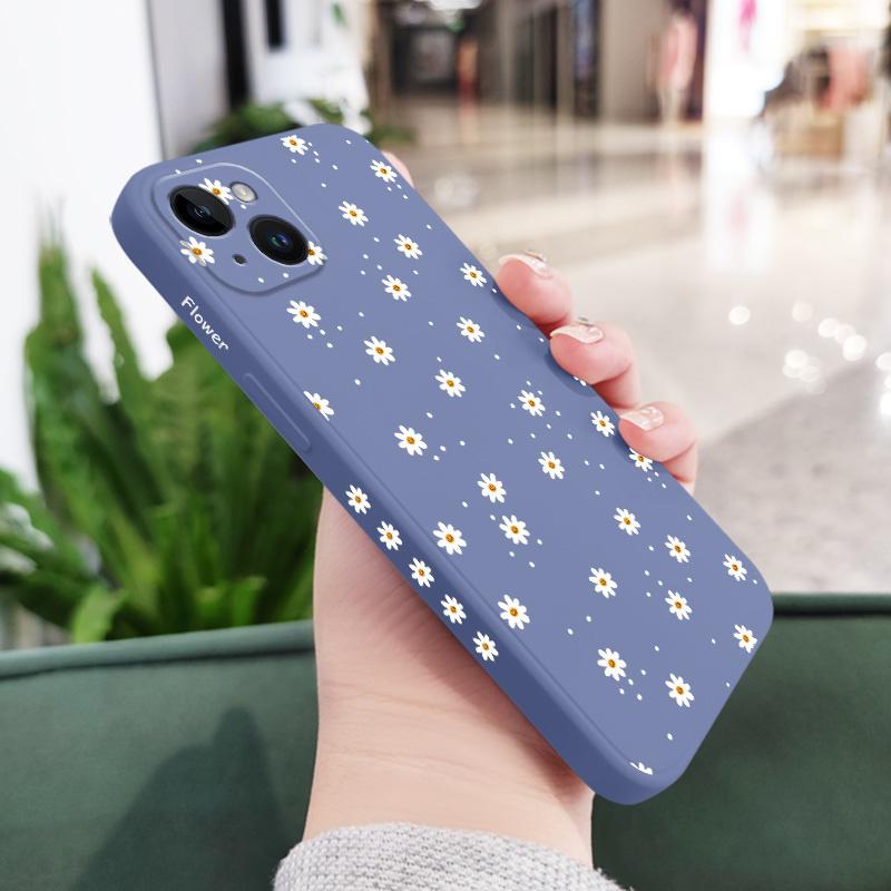 Coque de téléphone Fleurs Marguerites Pour iPhone 17 17 Air 16 15 14 13 12 11 X XR XS Plus Pro Max Mini Housse en Silicone