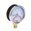 24TE Pressure Gauge with Metal for Shell 0-10 Bar Thermometer Temperature Tester Meter 0-120℃ Suitable for Industrial Durable
