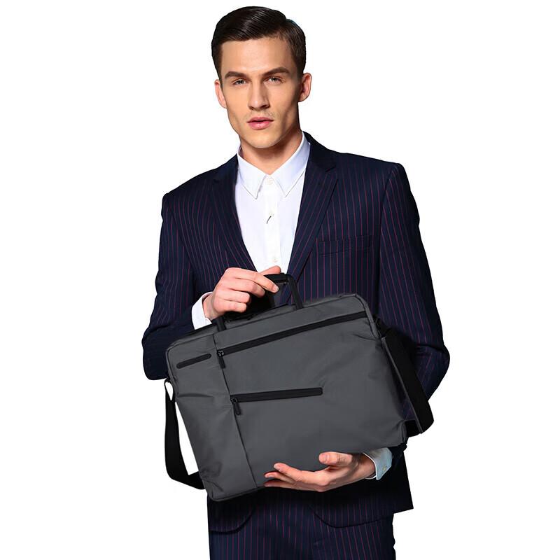 LEXON Laptop Bag for Men And Women, Business Shoulder Bag, Briefcase, Notebook Bag, 13-Inch Business Bag, 660 Light Gray