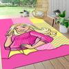 Pop Art Barbie Style Carpet Rug Soft Washable Antislip Home Living Room Sofa Mats Personalized Christmas Rug