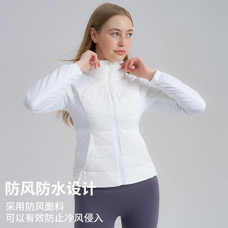 New autumn and winter women's short sports down jacket high-end slim fit, light and warm running yoga jacket