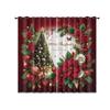2pcs Christmas tree color ring print blackout curtain with insulation multi size living room holiday decoration machine washable