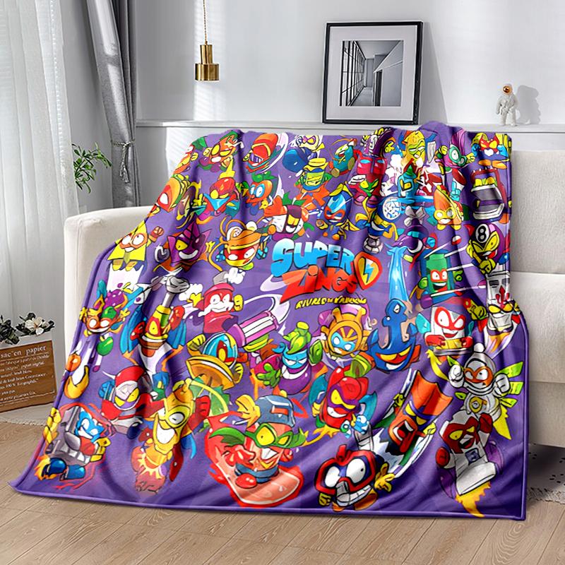 1pc Blanket Superthings Print Design, Lightweight Blanket for Sofa, Bed- Soft &Warm, Gift for All Seasons like Christmas, Halloween